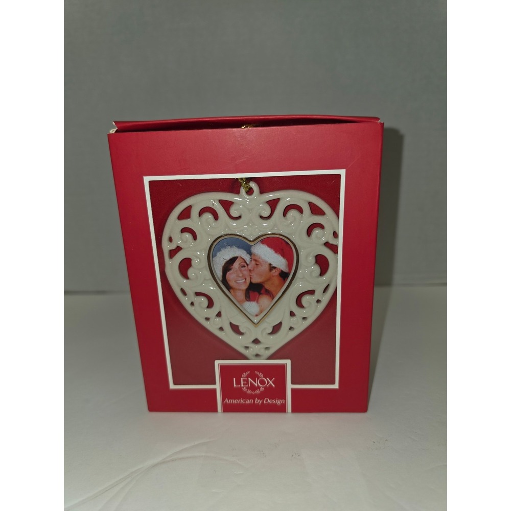 Lenox American by Design porcelain heart picture frame ornament